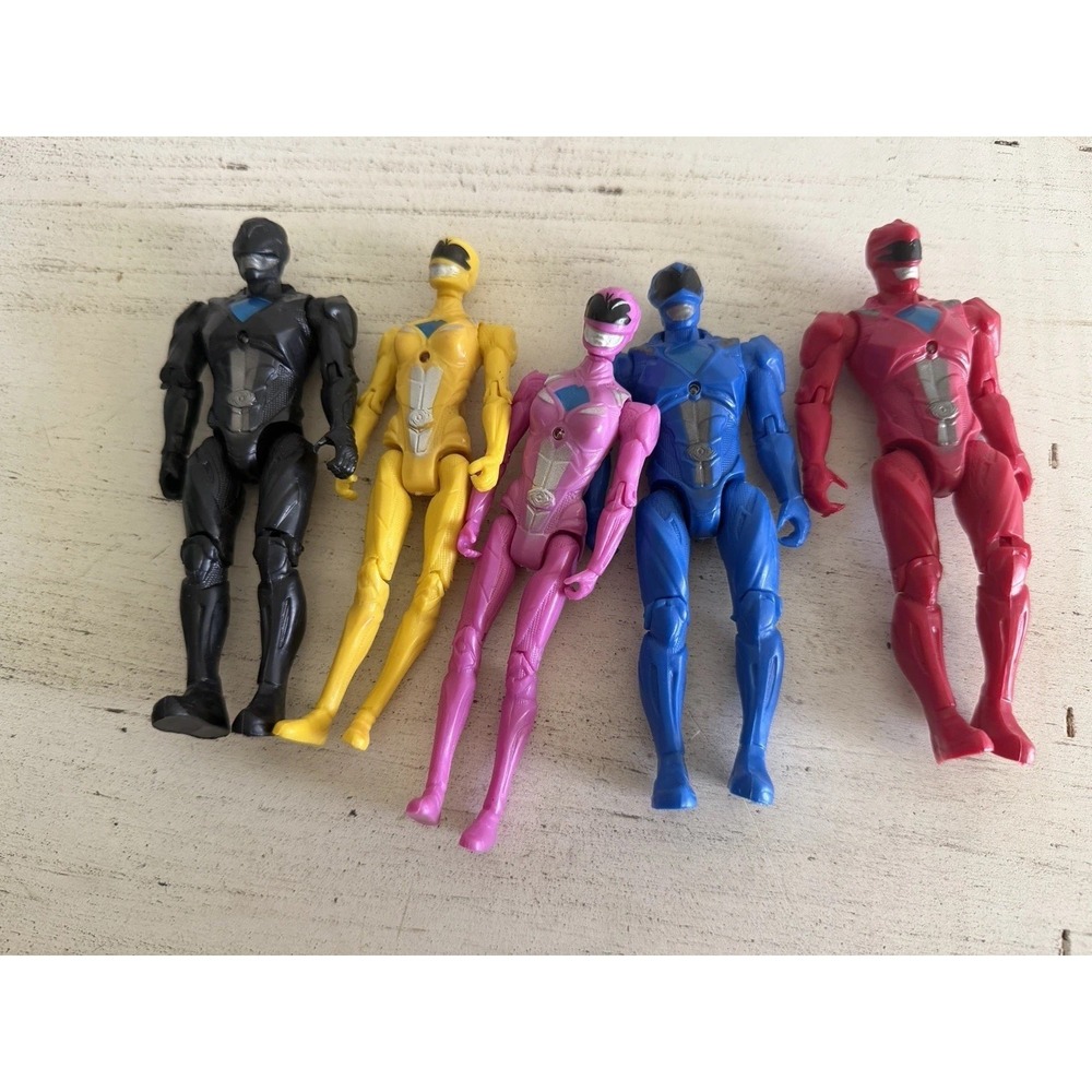 Bandi Power Rangers 2017 Movie Team Action Figure Lot of 5
